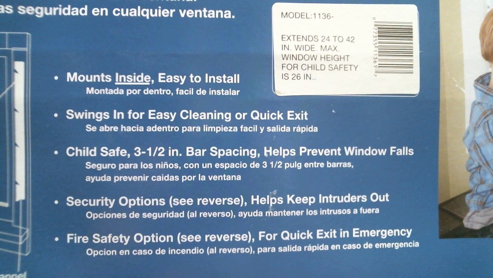 John Sterling Corp. Window Security Guard (1136) FS