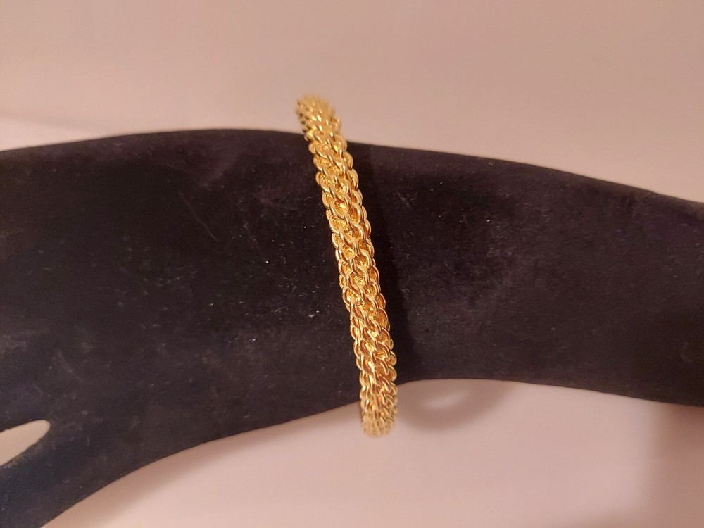 deep yellow cuff bracelet woven design