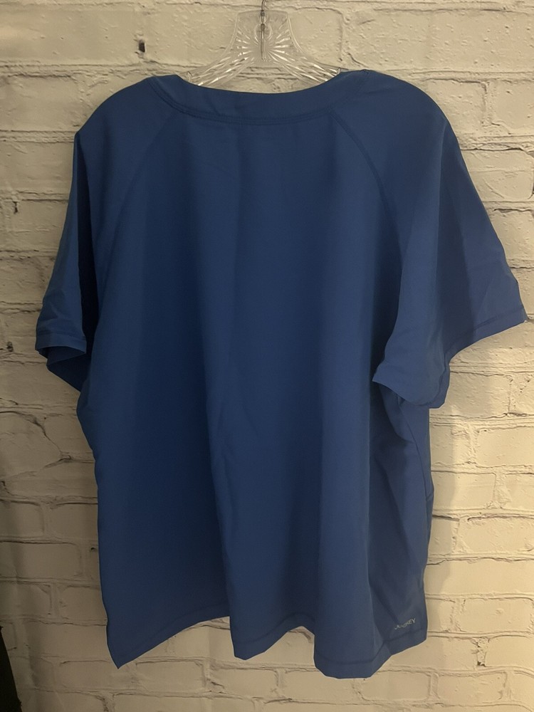 Jockey Scrub Top Solid Blue Crew Neck STRETCH EUC Women's Size 2X