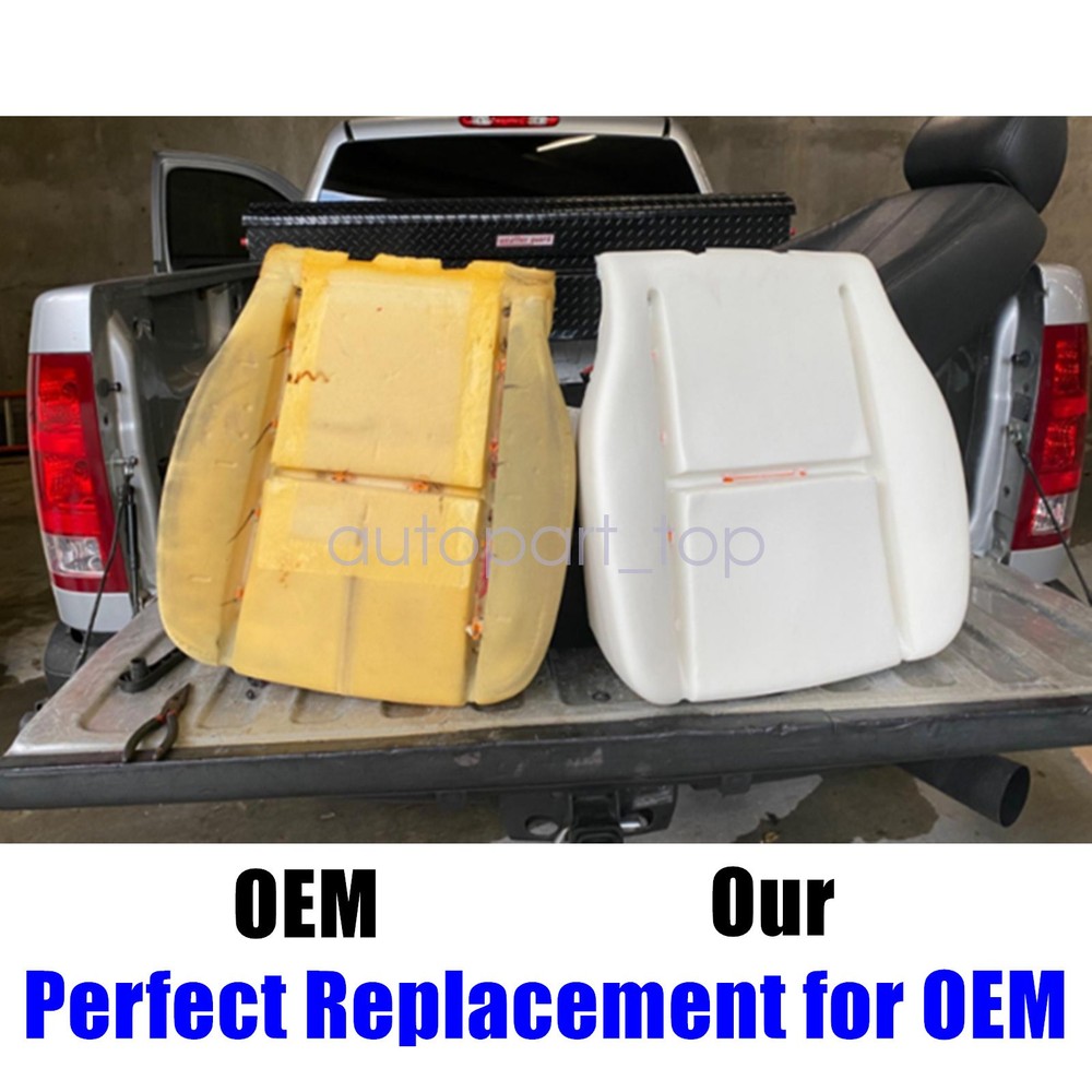 For 2007-2014 Chevy Silverado Both Side Gray Leather Bottom-Back Seat Cover&Foam