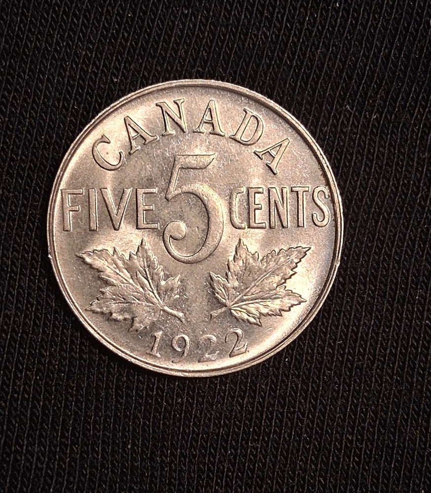 CANADA-1922 NICKEL-NICE BU