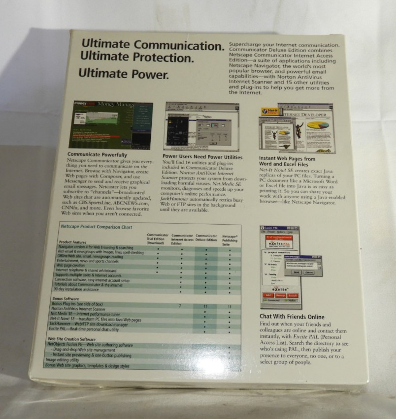 Netscape Communicator Deluxe Version 4 PC Software (1997) Sealed Box