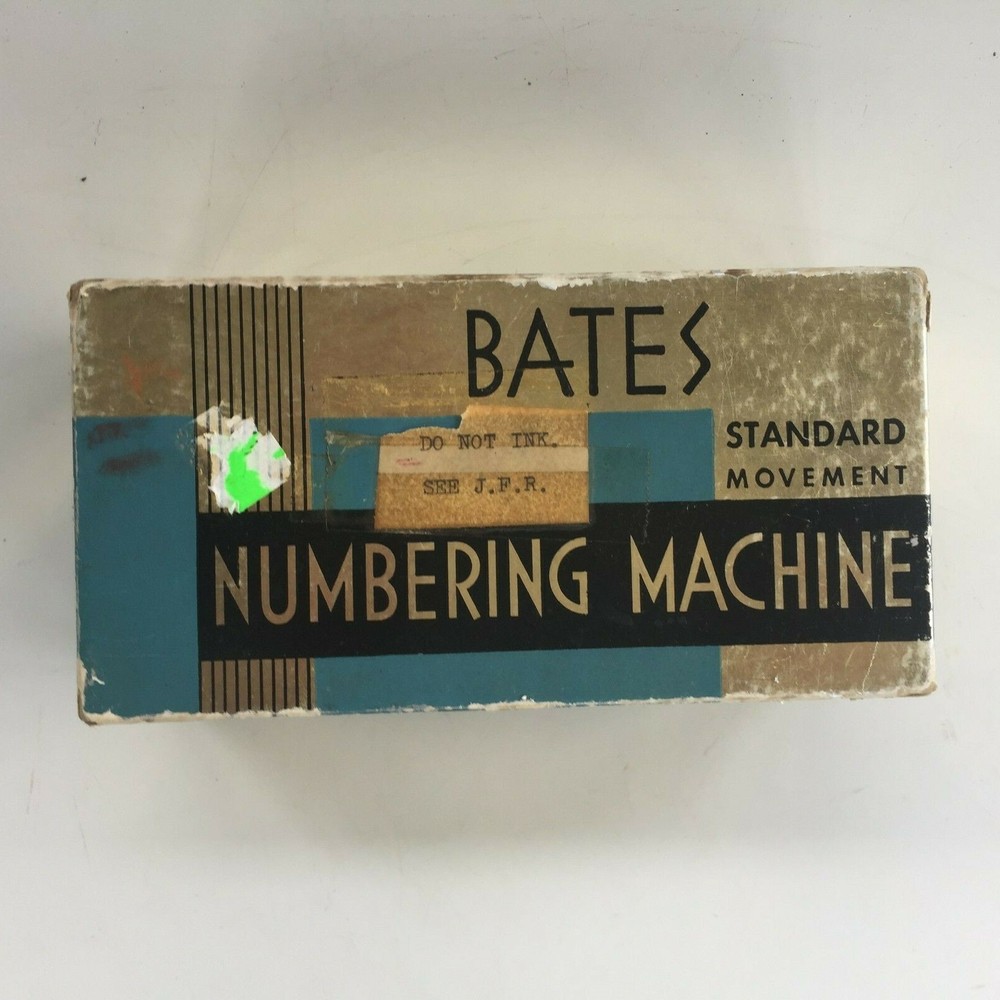 Vintage Bates 6 Wheeled Stamper Repeat Numbering Machine 6 E In Original Box