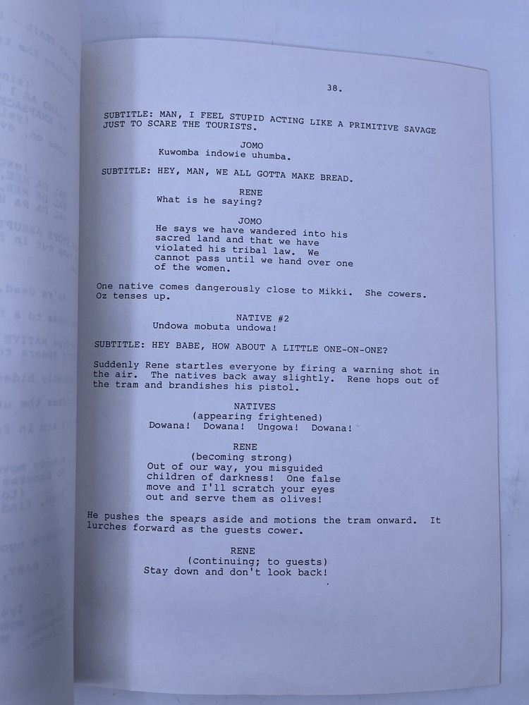 Safari Screenplay Unproduced Tom Schiller Sandy Krinski Paramount 1st Draft 1985