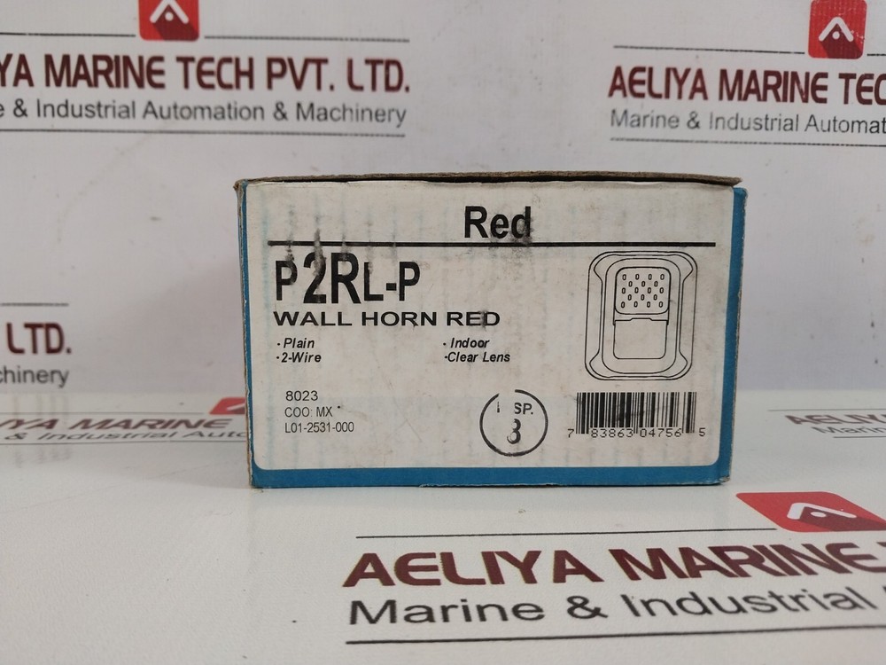 System sensor p2rl-p wall horn red