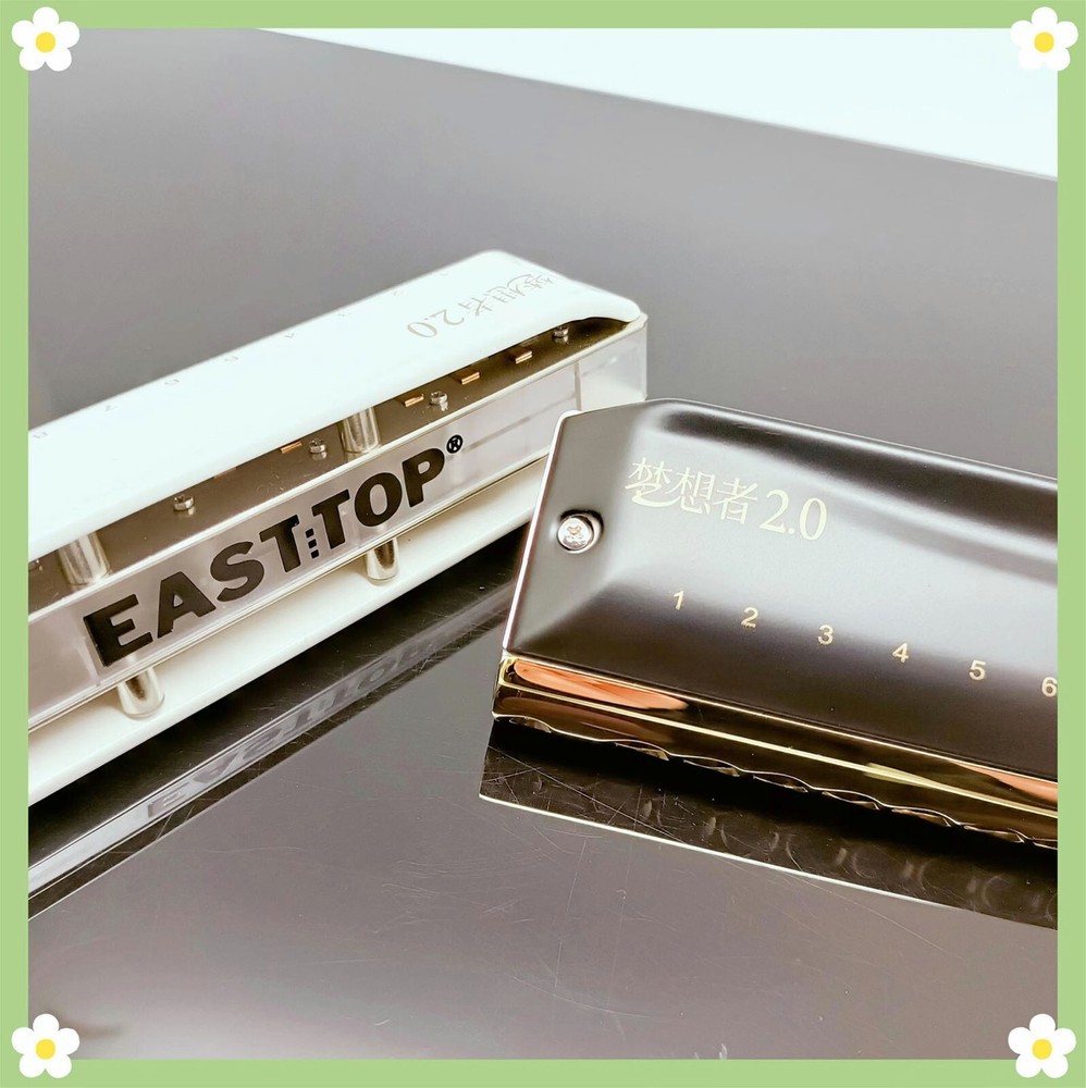 EASTTOP Updated Version Chromatic Harmonica Key C 12Hole Mouth Organ Harmonica
