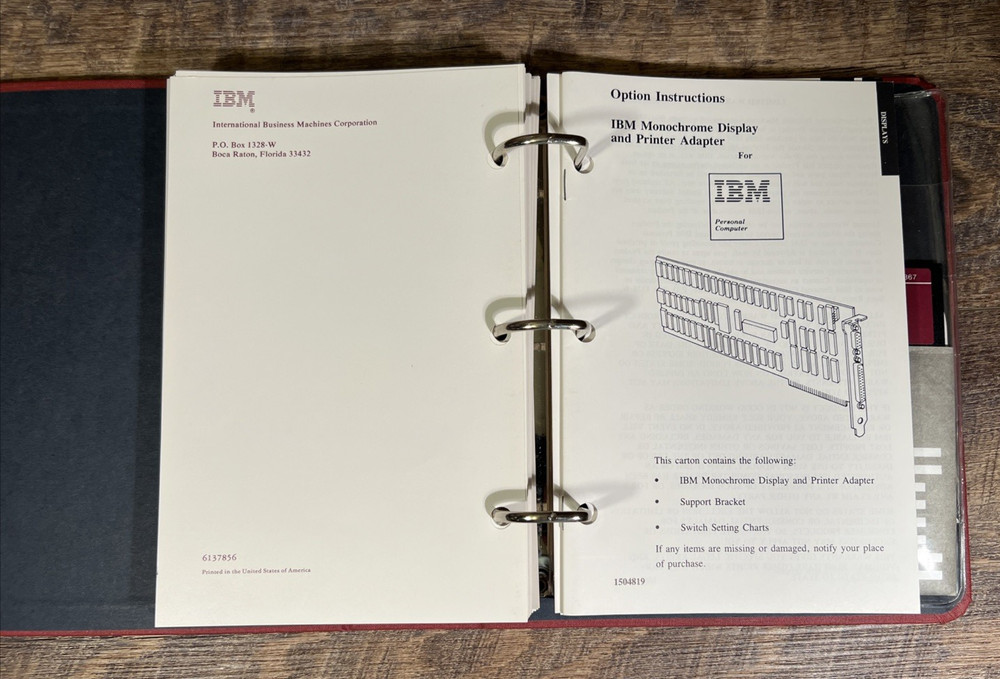 IBM Guide to Operations Personal Computer Hardware Reference Library 6322510📖💻