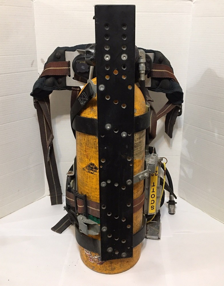Vintage Firefighter Oxygen Tank And Harness Scott
