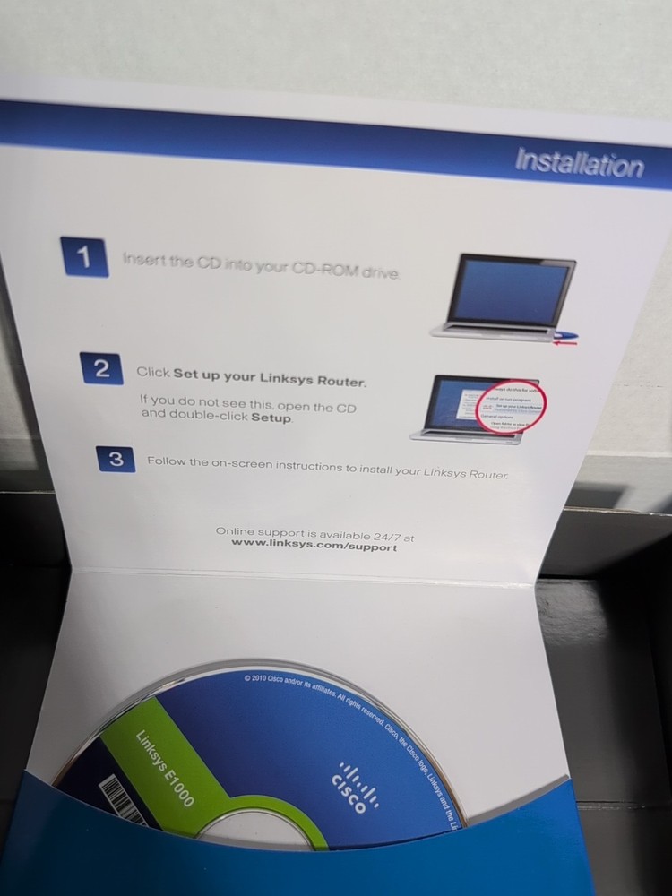 Cisco E 1000 Wierless -N- Router, WiFi Internet. New Open Box