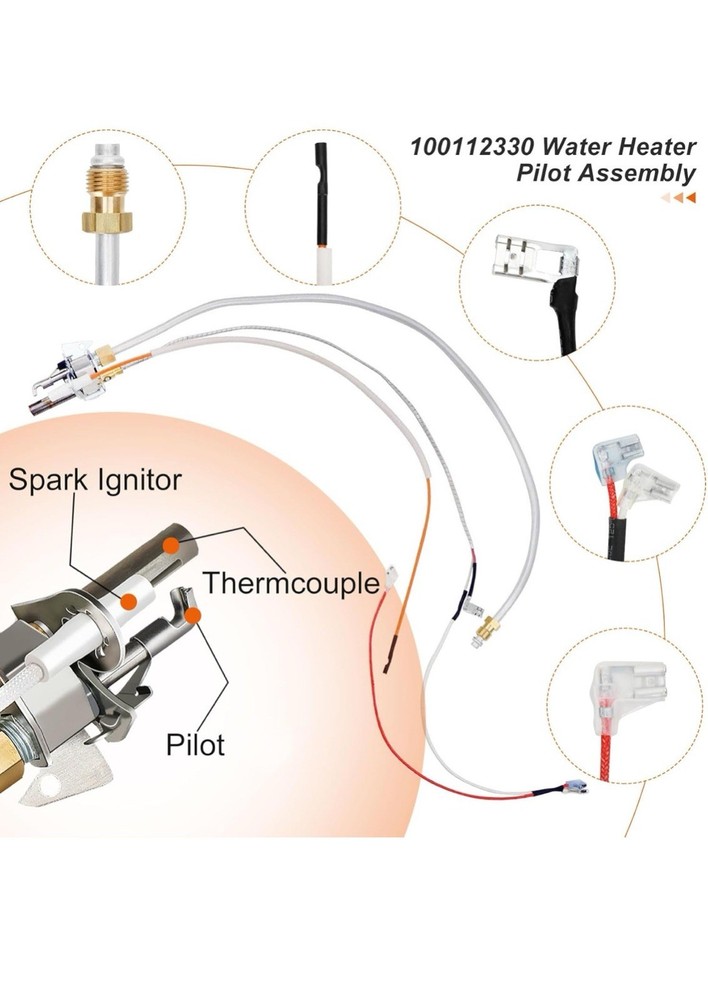 100112330 Water Heater Pilot Assembly for 300 301 Series Whirlpool Water Heater