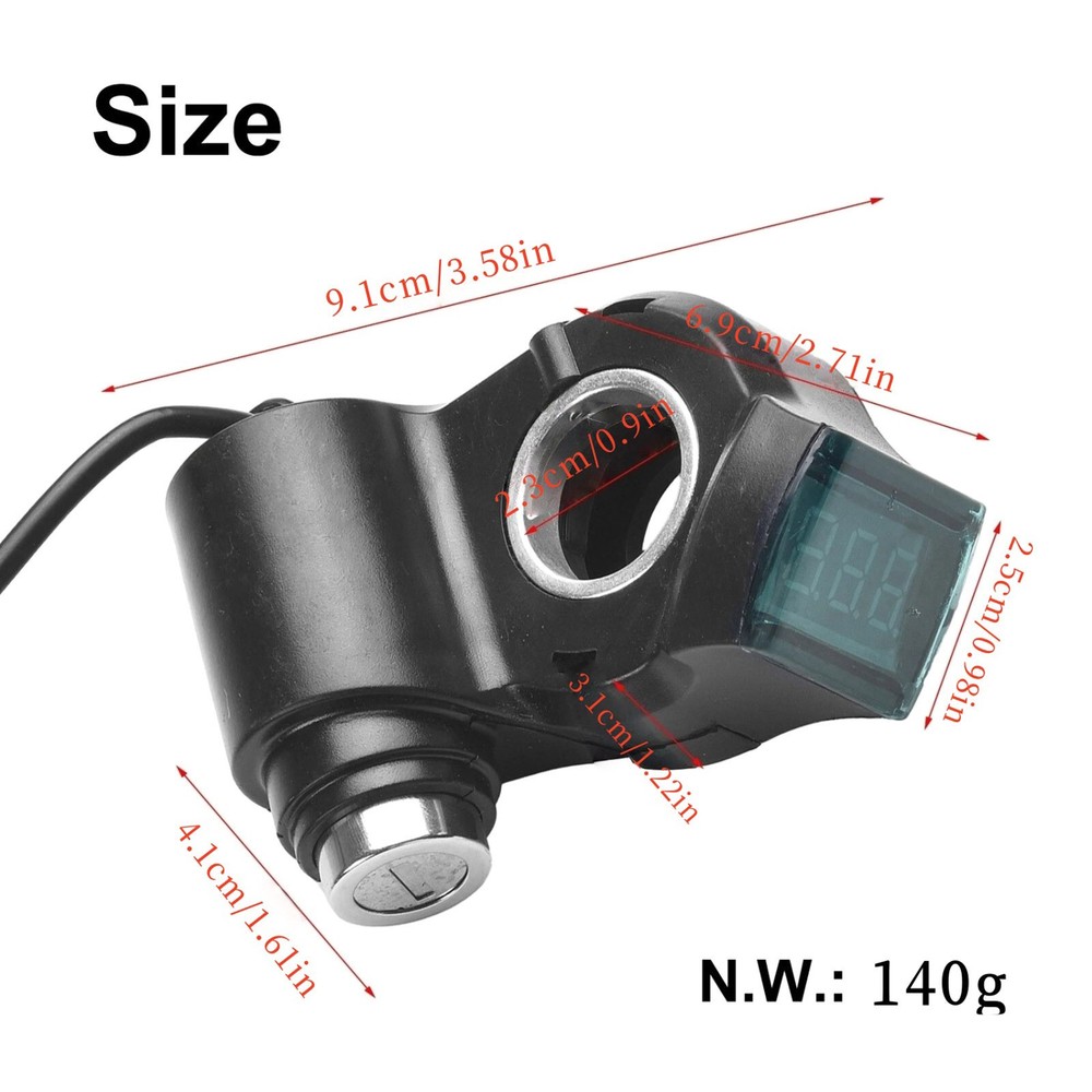 E-Bike Throttle Control Switch with Voltage Display and Key Lock for E-Scooter
