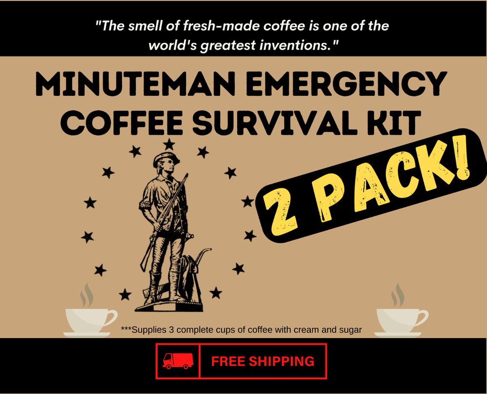 2 PACK - Minuteman Emergency Coffee Kit - SHTF, Prepper, Preparedness, Survival