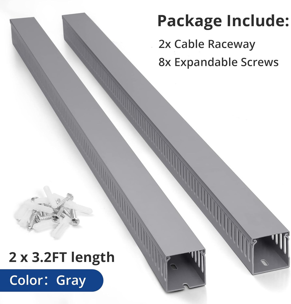 2X2In Server Rack Cable Management, 6.6FT (2 X L3.3FT) Cable Duct Cable Raceway