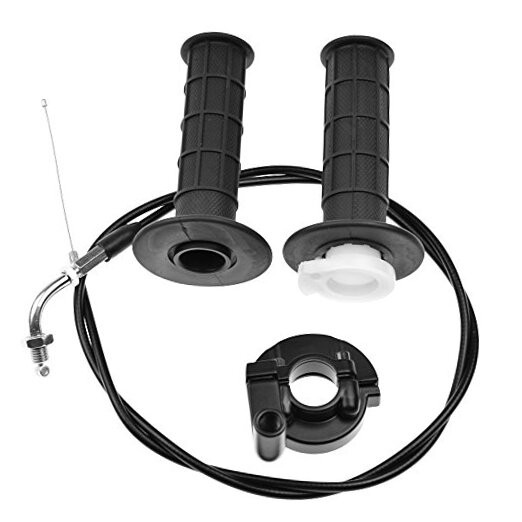 Twist Throttle Accelerator Handle Grips and Bent Cable Set for 50cc 110cc