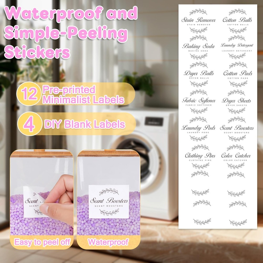 efluky 3 Pack Laundry Pods Container & Dryer Sheet Holder Set, 3pack, clear