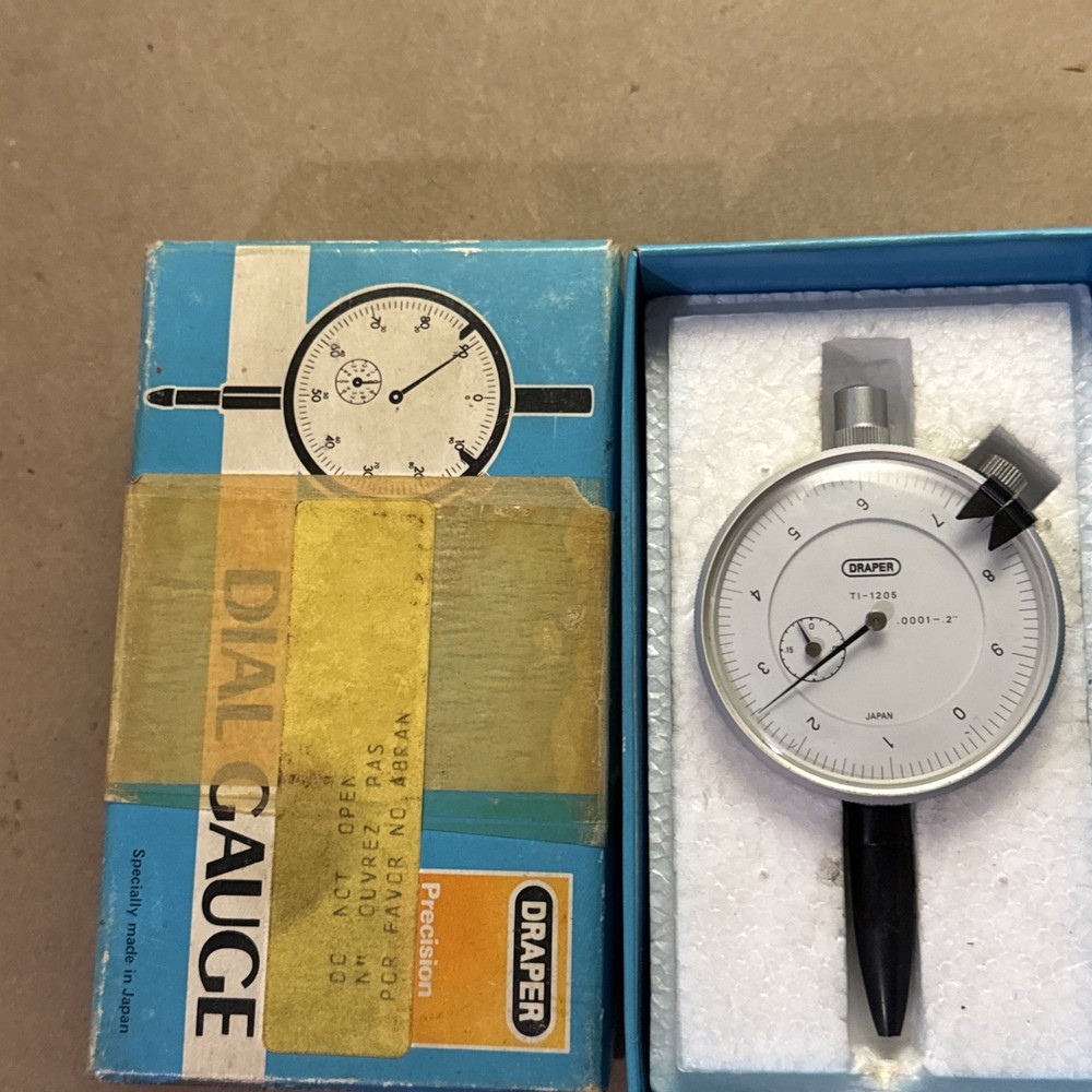 Draper Dial Indicator TI-1305 .0001-.2” Original Box