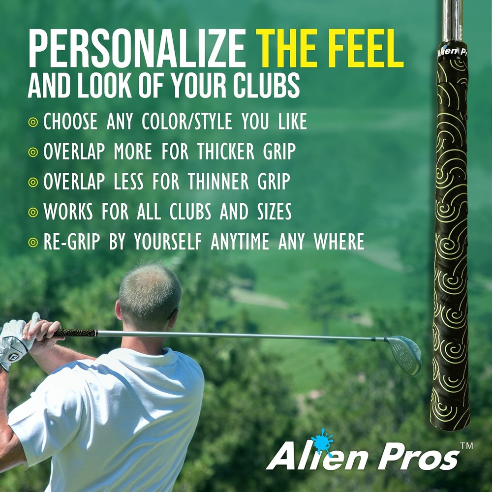 Golf Grip Wrapping Tapes 3-Pack - Quick Club Grip Solution, Black Clouds