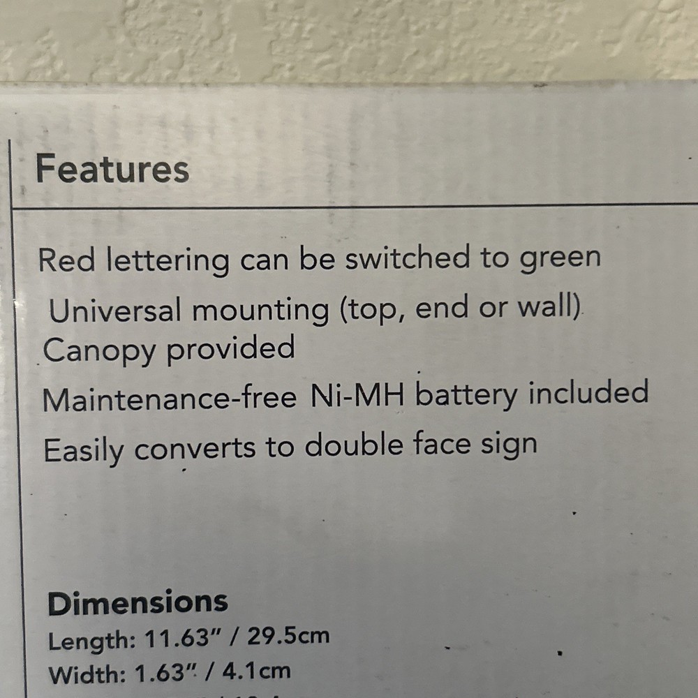 Lithonia Lighting EXRG EL M6 Thermoplastic LED Exit Light, Switchable Red/Green