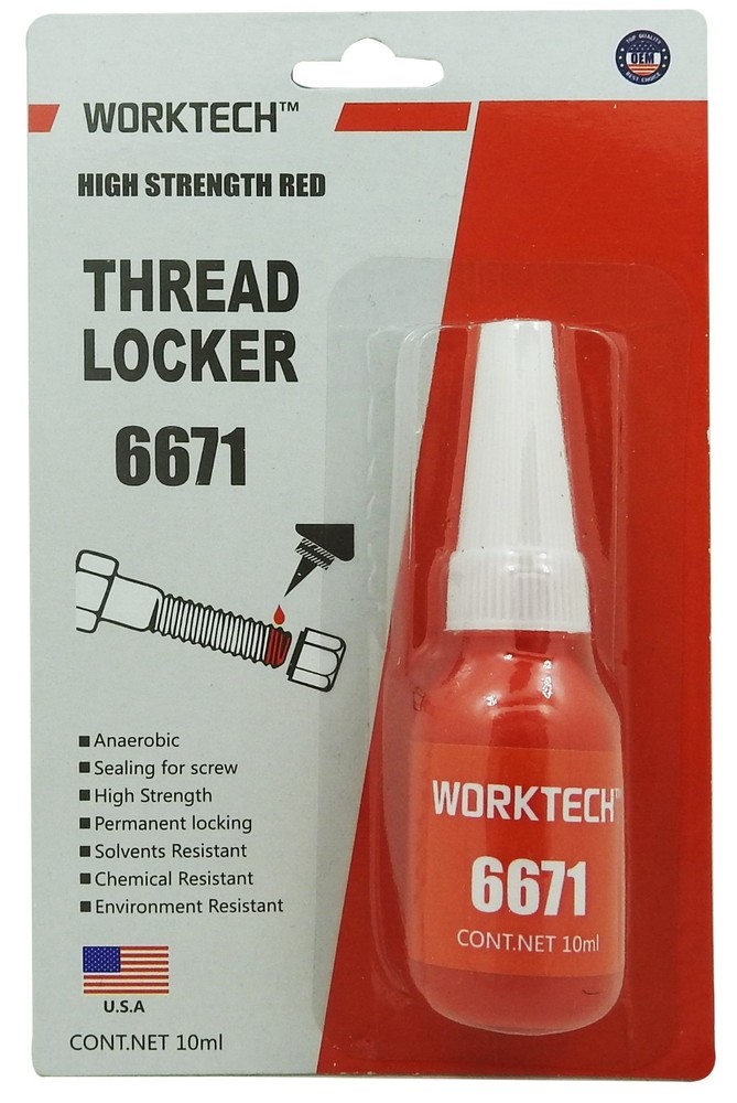 WorkTech Premium Threadlocker Red 10ml High Strength Bolt/Nut Tight Locking Pro