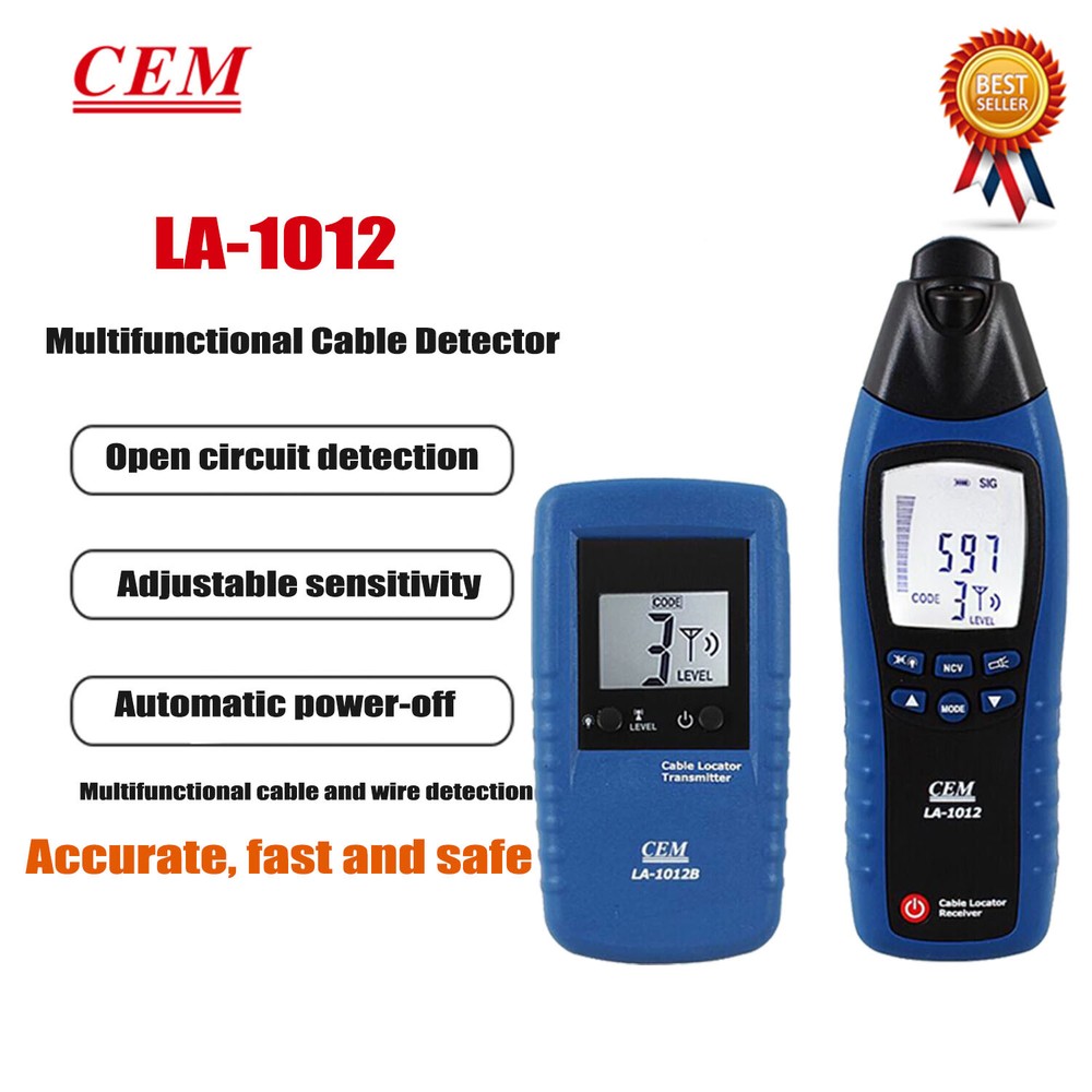 CEM LA-1012 General Cable Locator Tester Receiver with Transmitter Line Tracker