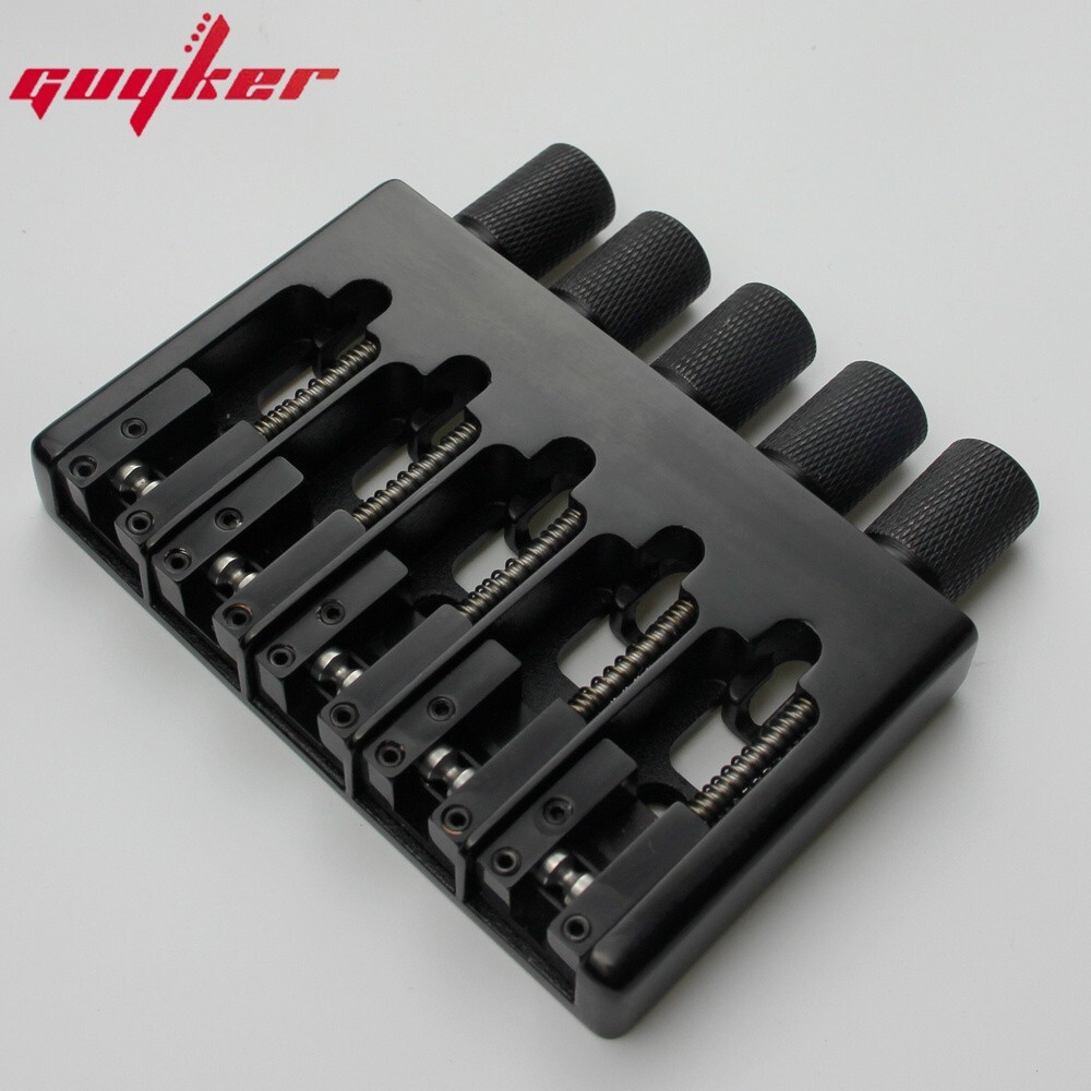 5 String Slightly Adjustable String Spacing Headless Bass Bridge Black Base CNC