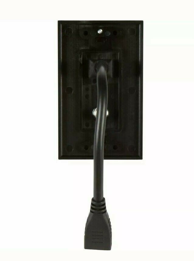 HDMI pigtail coax wall plate-black