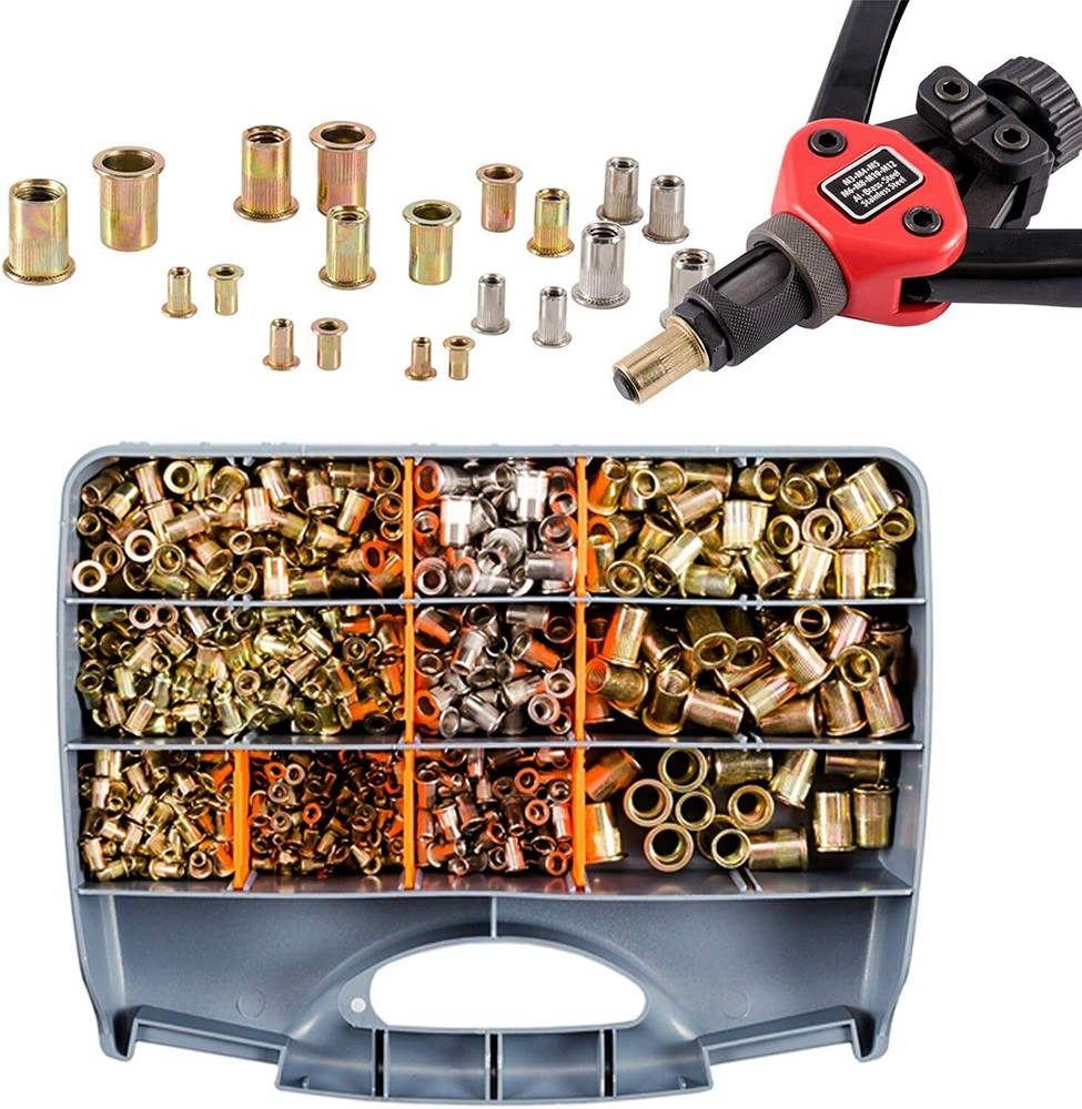 12'' Rivet Gun Kit Rivnut Thread Setting Tool Nut Setter NutSert Metric 900 Nuts