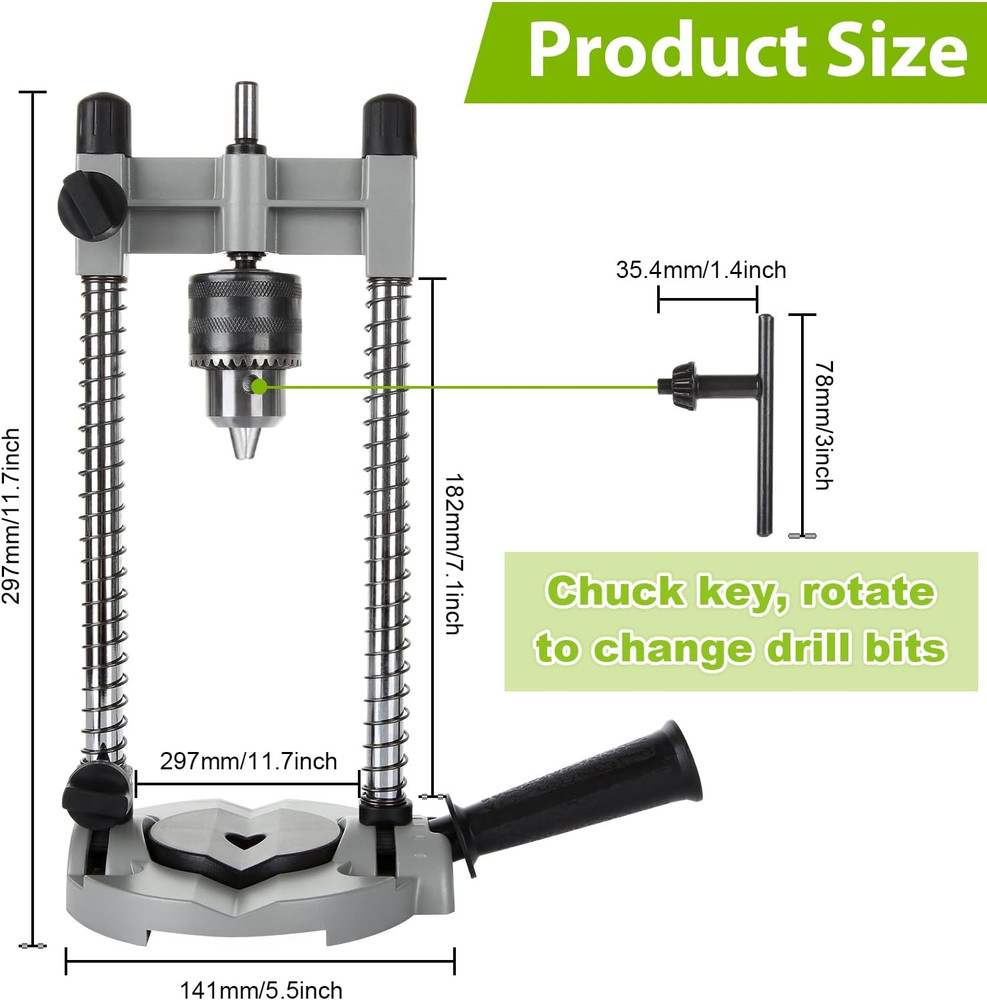 Portable Drill Press for Hand Drill, Adjustable Multi-Angle for 1.5-13Mm Drill