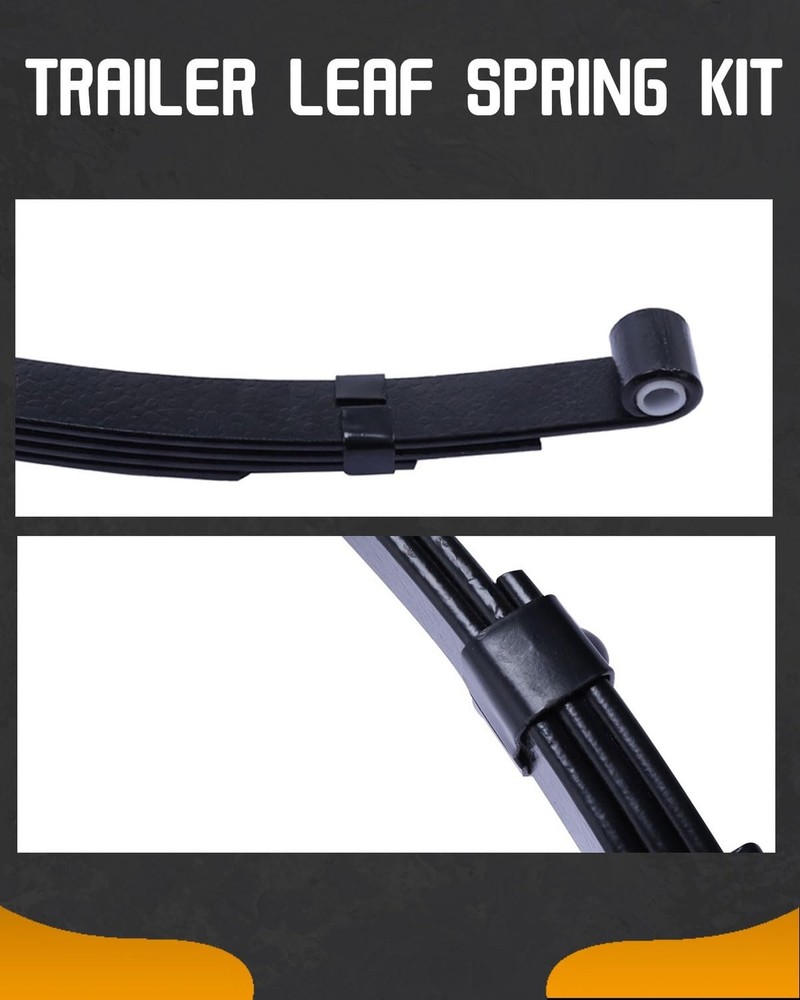 Trailer Leaf Spring Kit 3500lb Single Trailer Axle 4 Leaf Spring Kit with U-B...