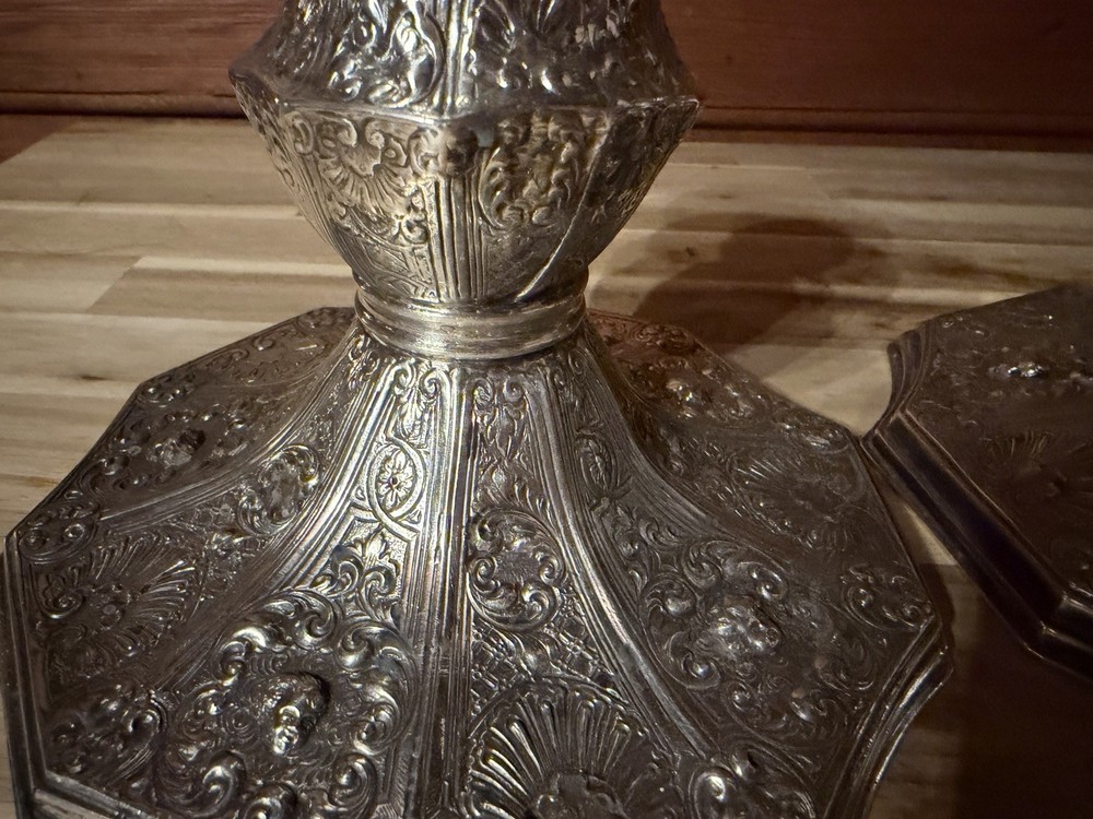 Barbour Silver Co. International Silverplate Candlesticks Pair 3974