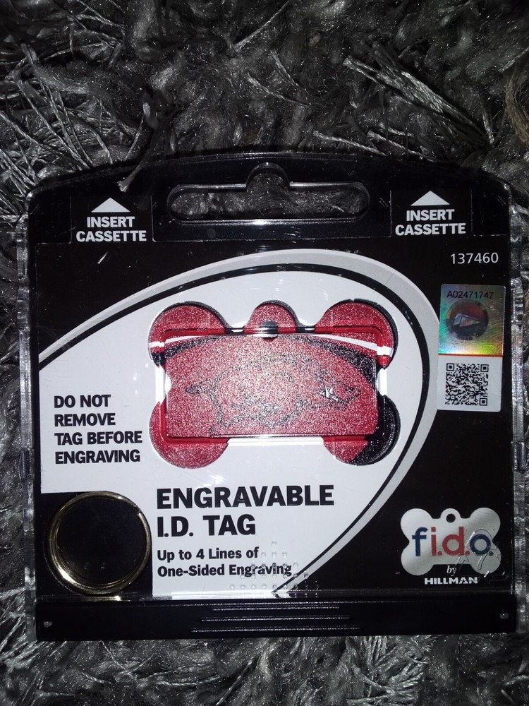 FIDO engravable pet id tag - Arkansas Razorbacks