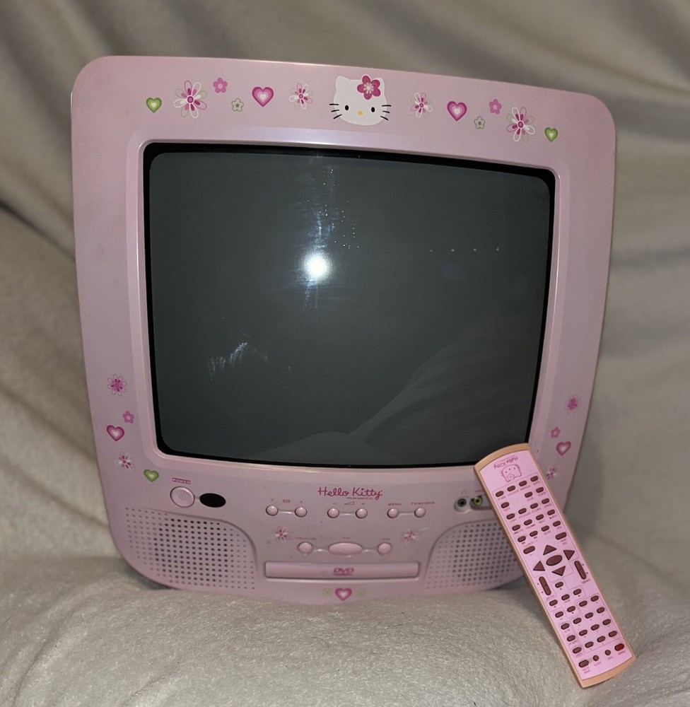Hello Kitty Vintage TV 13in w/remote