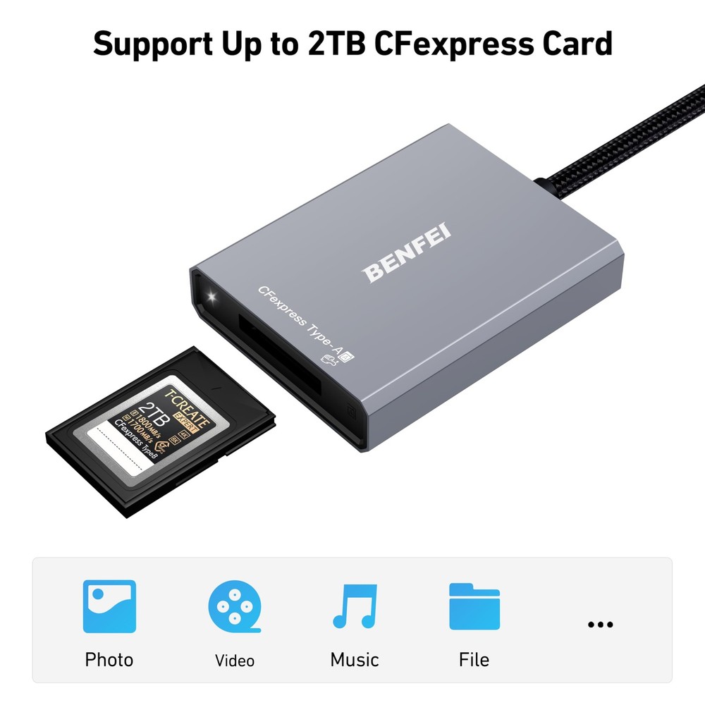 BENFEI CFexpress Type A Card Reader with USB 3.2 (Gen Typ A, Grey
