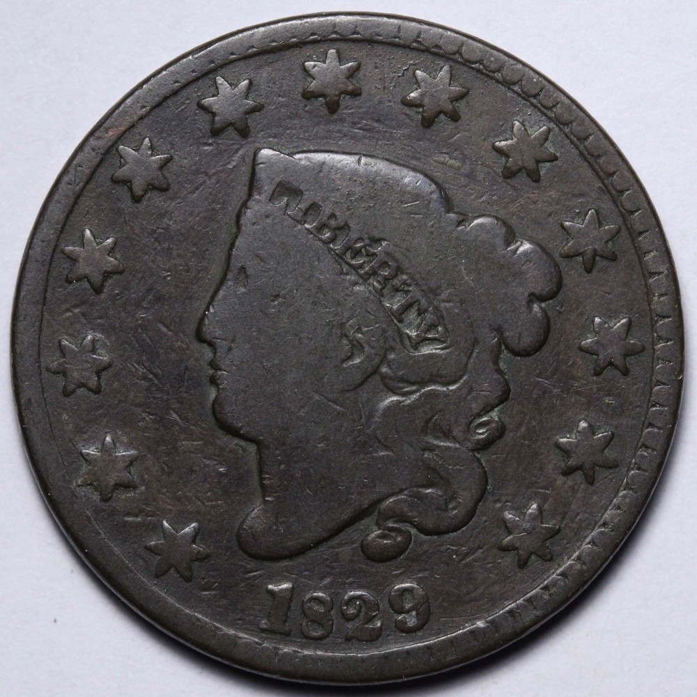 1829 Coronet Head Large Cent FINE E145 VYKNM
