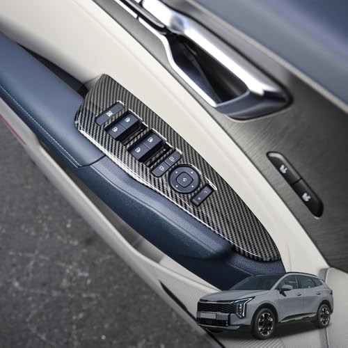 Window Switch Panel Cover Interior Side Door Lock Lift Control Button Carbon