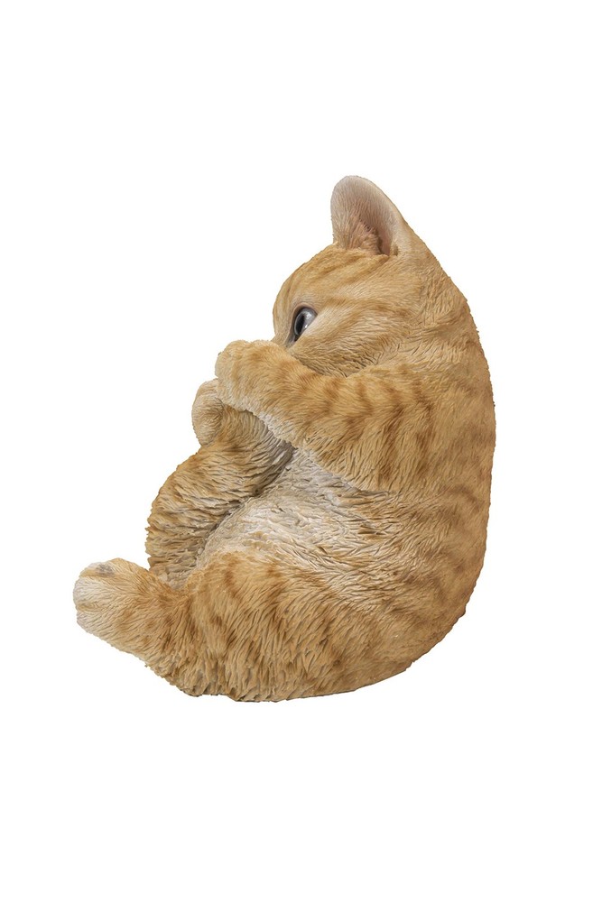Hi-Line Gift Ltd. Orange Tabby Kitten Playing with Tail