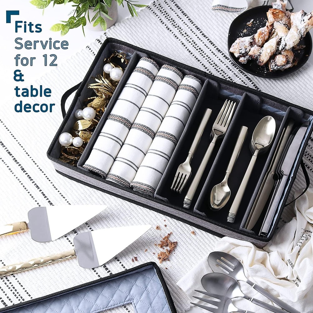 Flatware & Utensil Storage, Durable Silverware Storage Grey