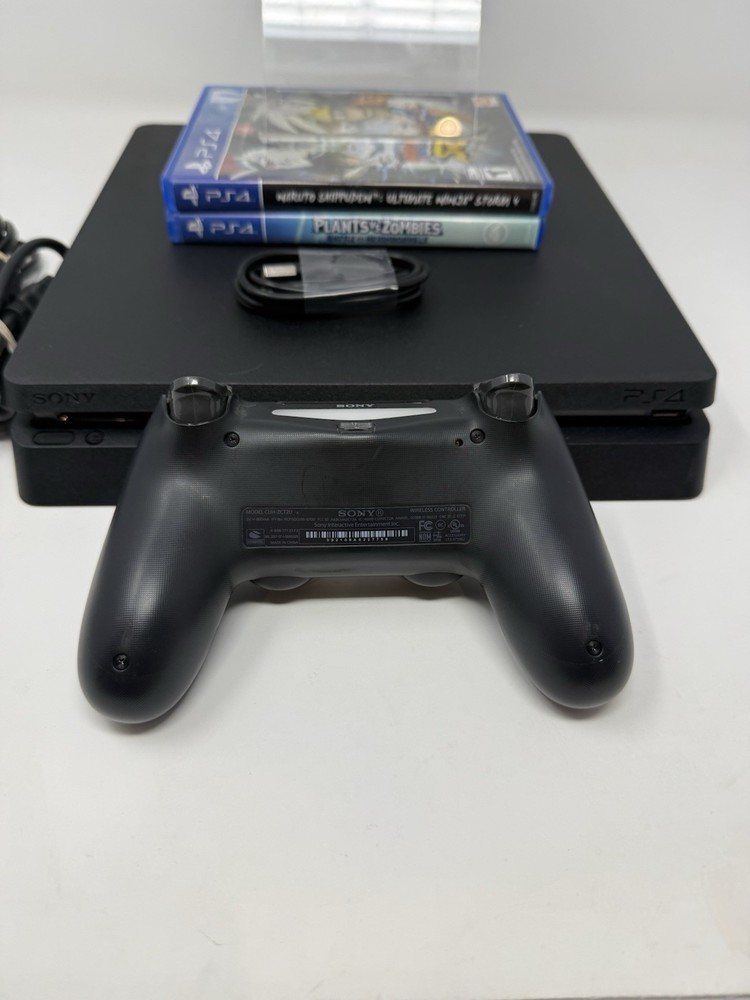 Sony PS4 Slim 1TB Console Bundle w/ Controller, HDMI, Cables + 2 Games Tested