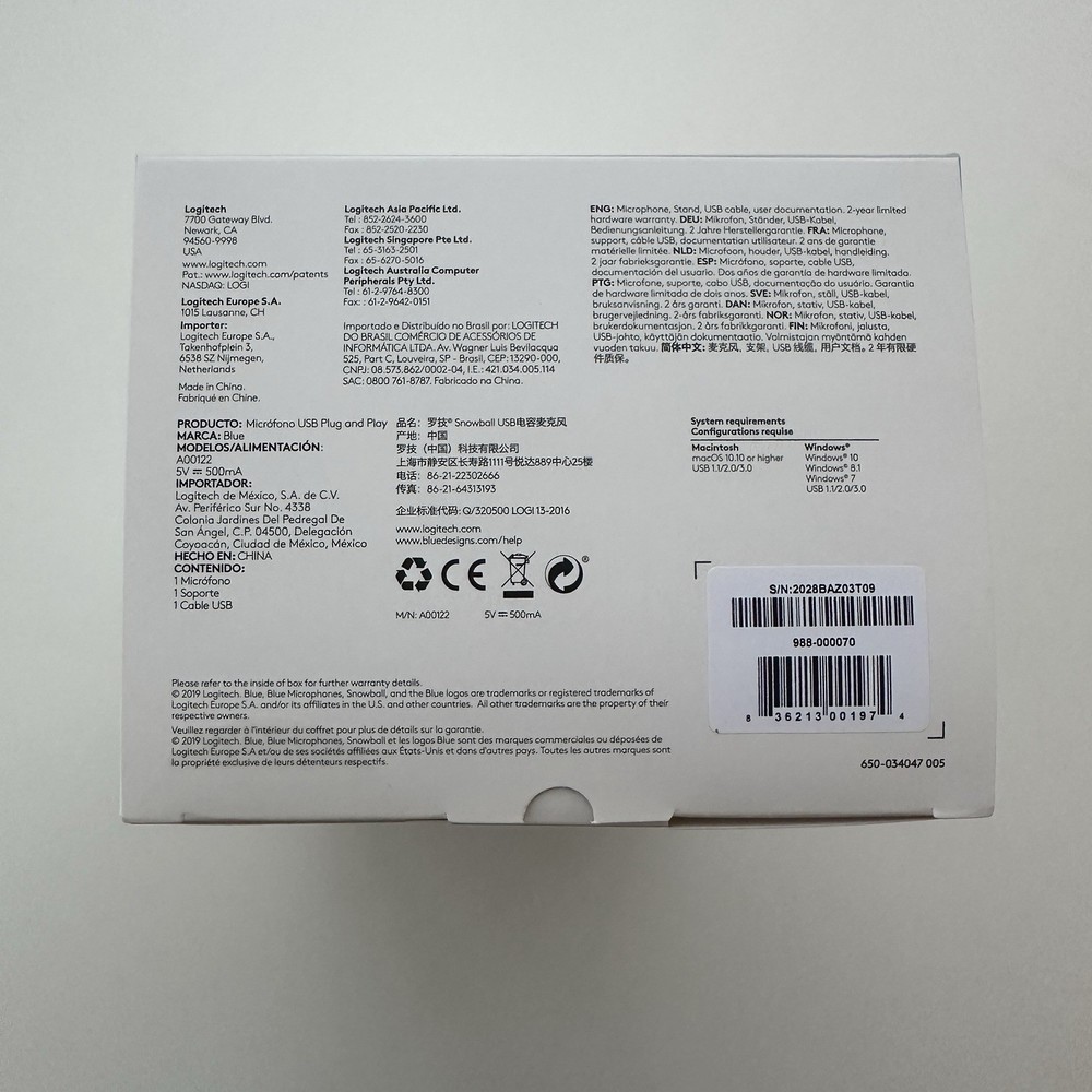 Logitech for Creators Blue Snowball iCE USB Microphone - White