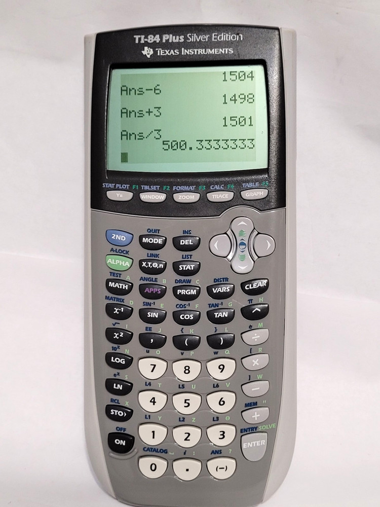 Texas Instruments TI-84 Plus Silver Edition Calculator - Tested w/ Manual