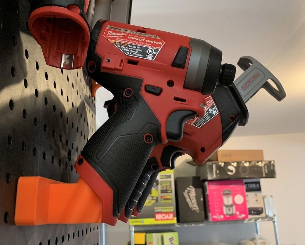 Milwaukee M12 Tool Holder - Pegboard Mount Organizer for Workshop Garage Storage