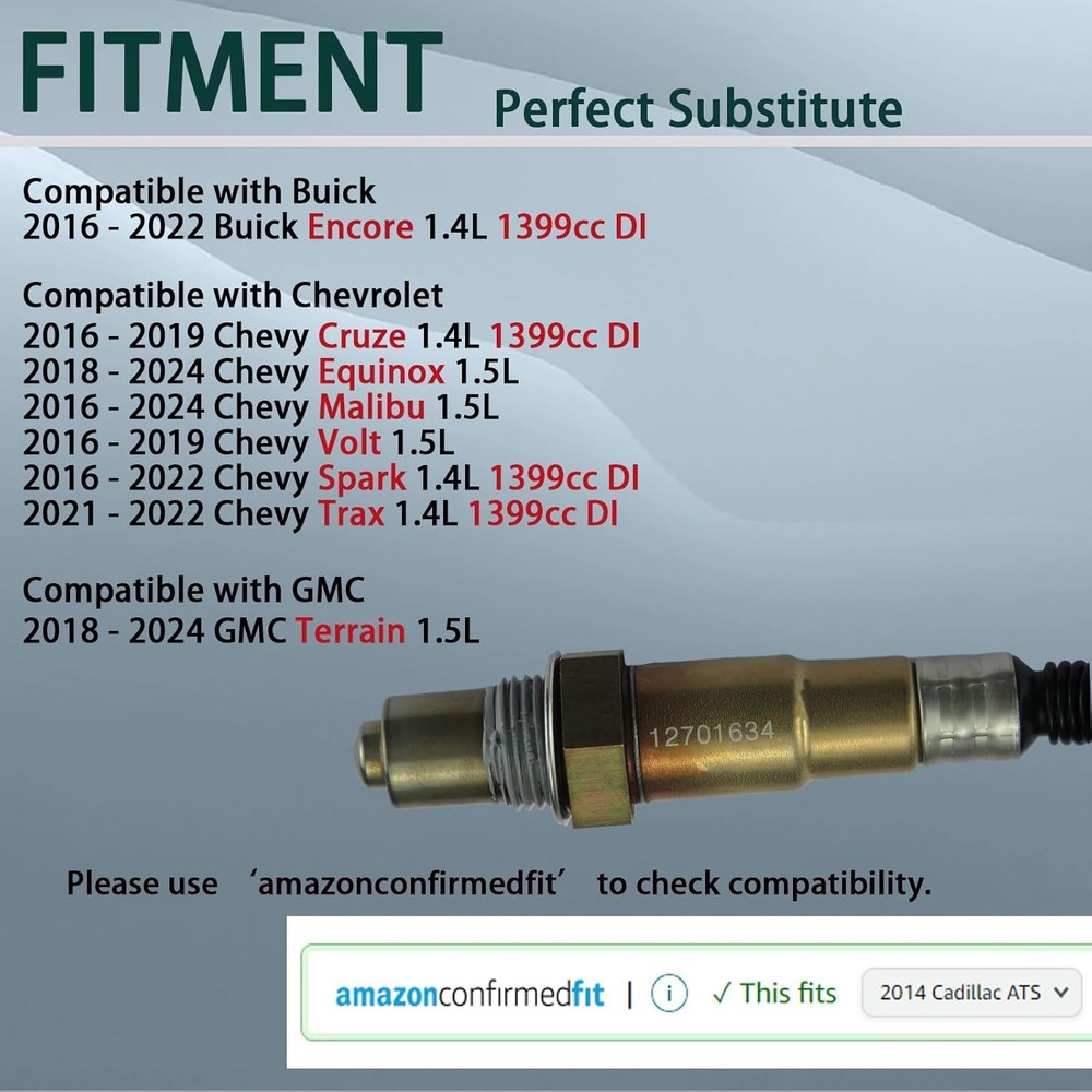2PCS Downstream&Upstream Oxygen O2 Sensor 1&2 Compatible with 2016-2019 Chevy.