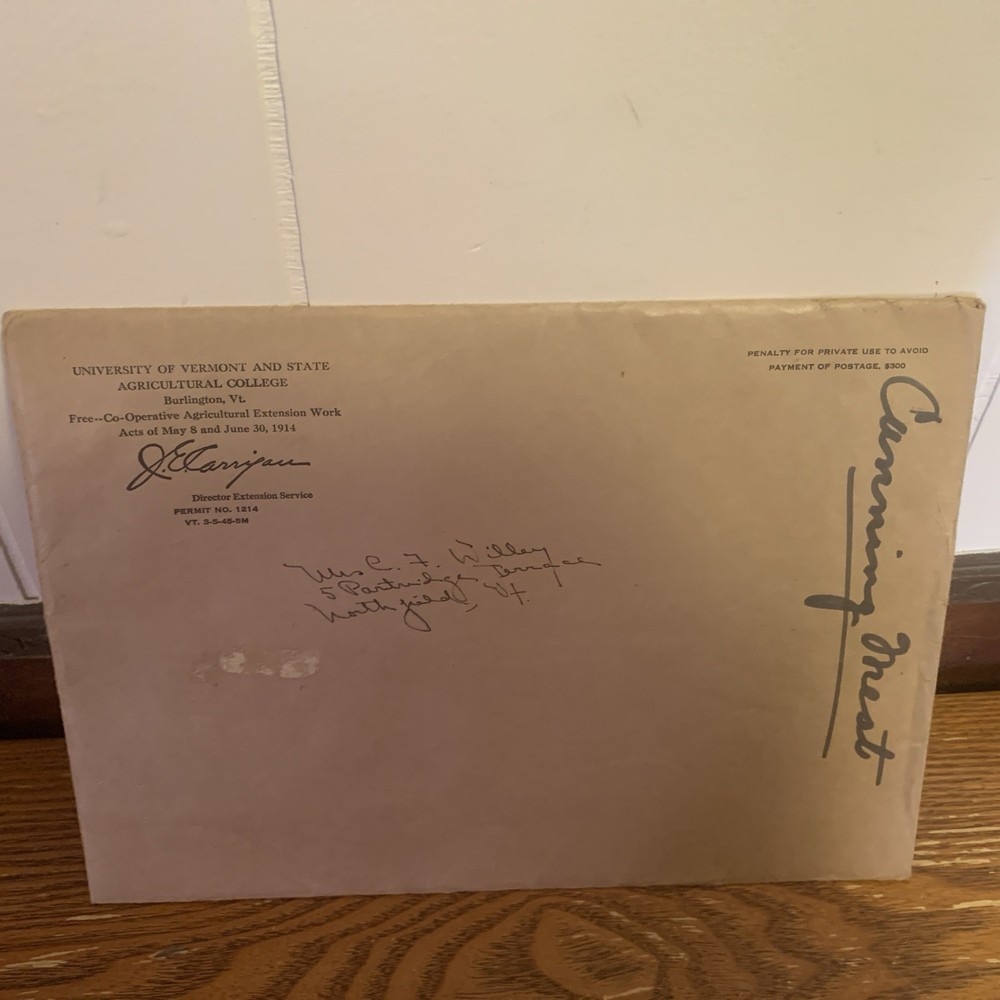 2 WWII Homefront USDA Booklets on Home Canning & Original Envelope #E1