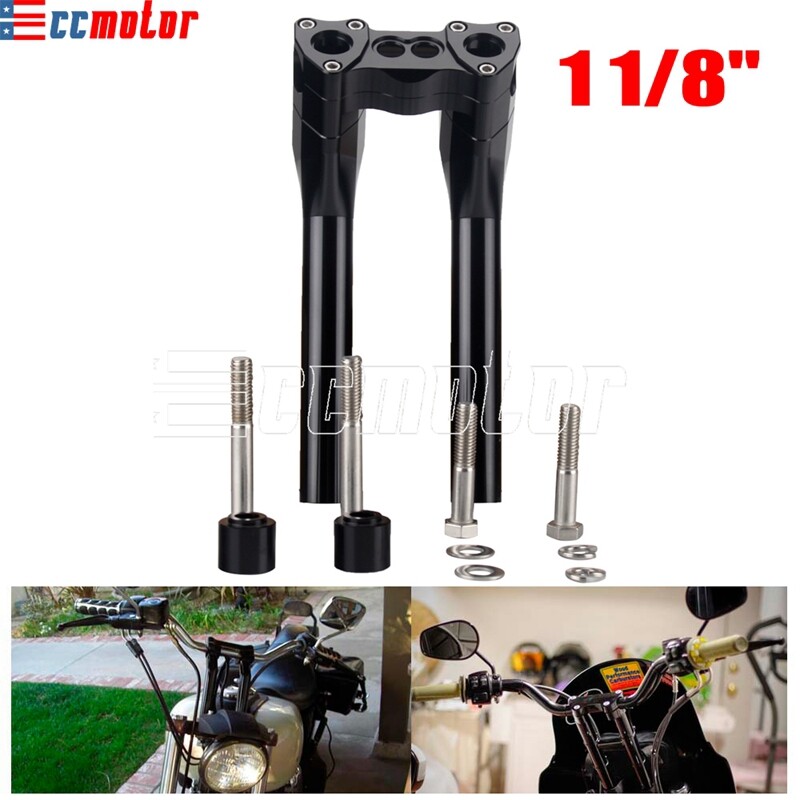 Club Style 1 1/8" Handlebar Riser 10" 11" Pullback Rise For Harley Dyna Softail