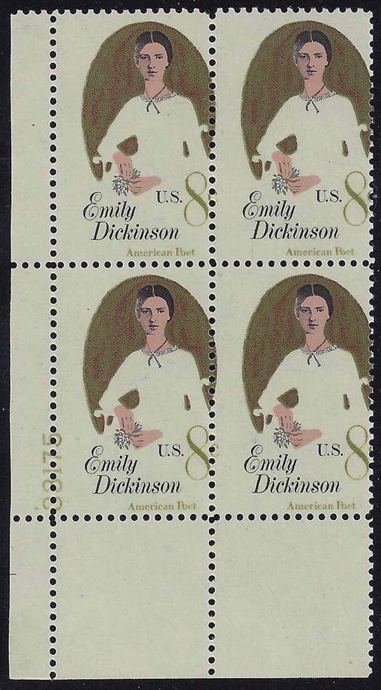 1436 Misperf Error / EFO Pl# Block "Emily Dickinson" Mint NH