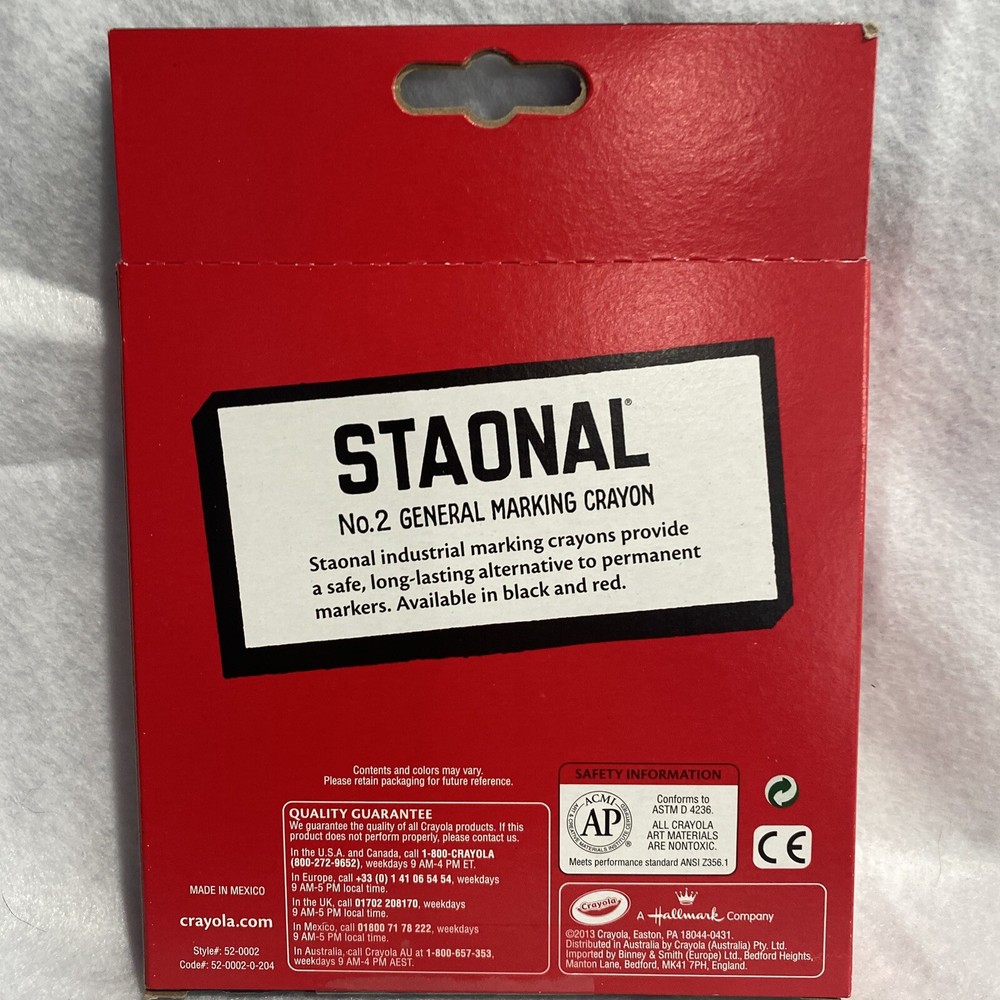 Crayola Extra Large Marking Crayons, Staonal No. 2 General, Red, 8 Count