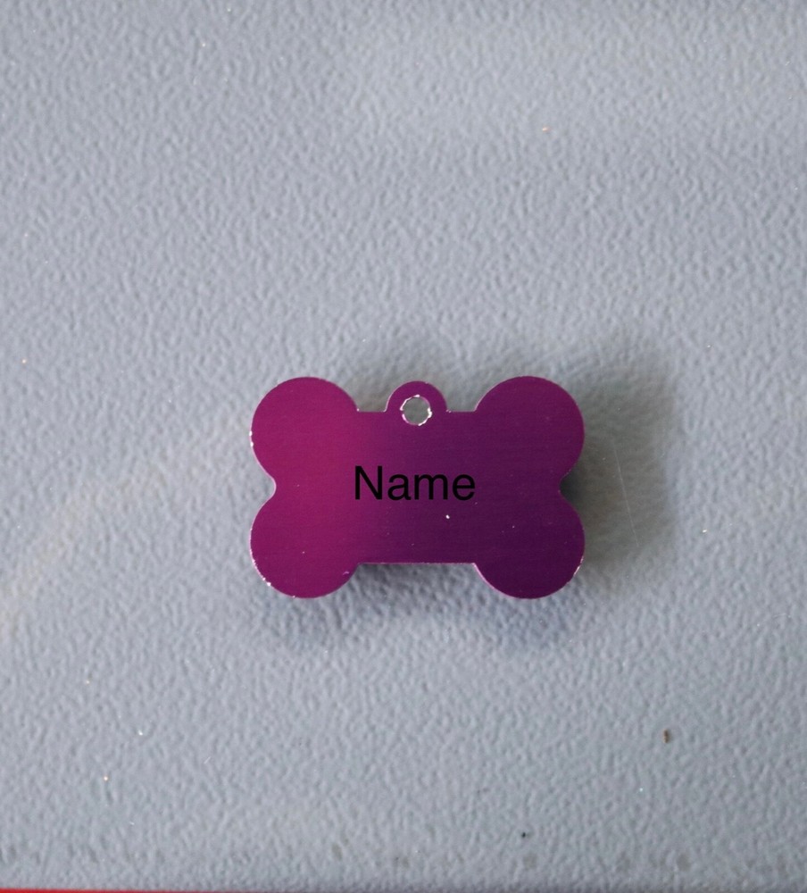 Laser Engraved Small Medium Bone Tag