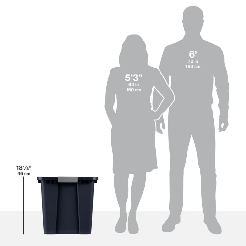 Rugged Plastic Storage Bin W/ Latch Stackable Tote Camping Sporting Equipment US