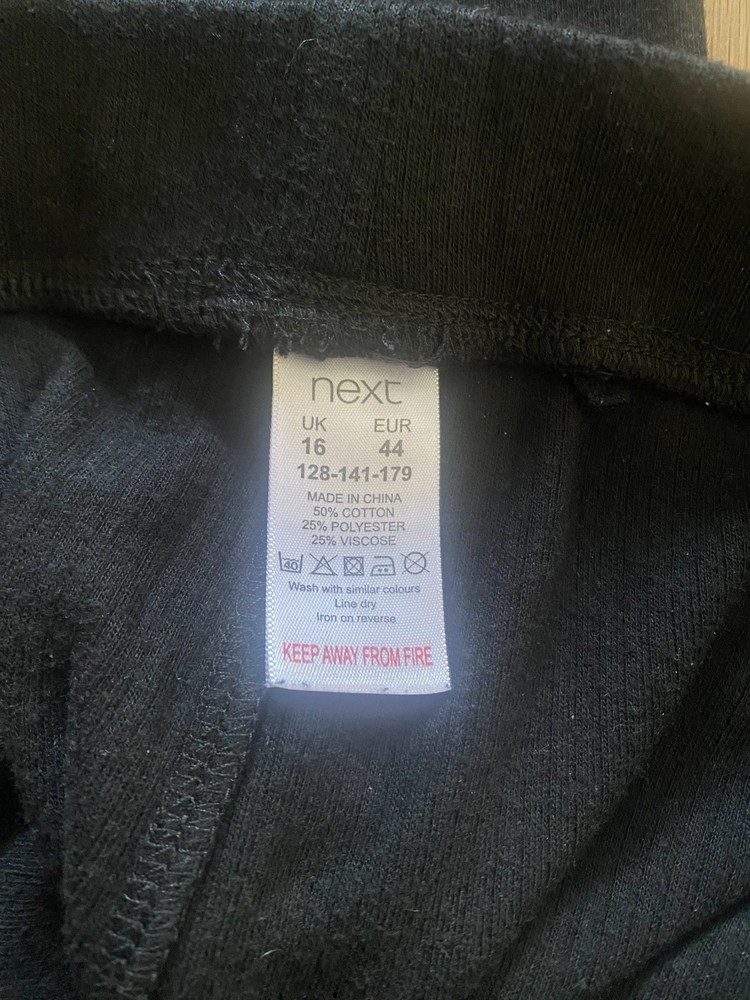 Next Leggings Black Pull On Size 16 Regular warm textured