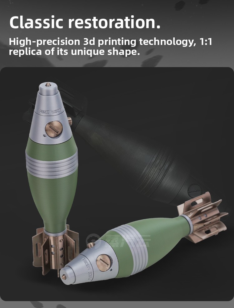 WWII US M49 Mortar Shell Model 3D Printed Highly Detailed
